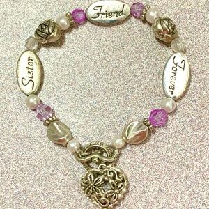 Silver and Purple Friendship Bracelet
